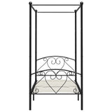 Canopy Bed Frame without Mattress Black Metal 90x200 cm 284433