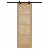 Sliding Door Manual Natural and black 78 x 232 cm 3333502