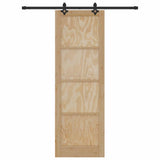 Sliding Door Manual Natural and black 78 x 232 cm 3333502