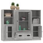 Highboards 3 pcs Grey Sonoma Engineered Wood 3185325
