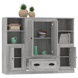 Highboards 3 pcs Grey Sonoma Engineered Wood 3185325