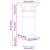 Chimney Extension Silver 35 x 35 x 65 cm Stainless Steel 42008446