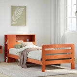 ZNTS Bed Frame without Mattress Wax Brown 90x200 cm Solid Wood Pine 3309904