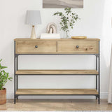 Console Table Artisan Oak 100 x 25 x 75 cm Engineered Wood 863512