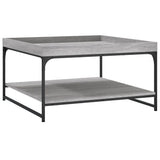 Coffee Table Grey Sonoma 80x80x45 cm Engineered Wood and Iron 832816