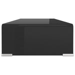 ZNTS TV Stand/Monitor Riser Glass Black 70x30x13 cm 244136