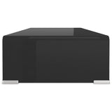 ZNTS TV Stand/Monitor Riser Glass Black 70x30x13 cm 244136