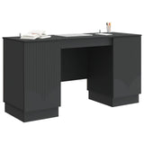 Desk with Shelf Black 142.5 x 50 x 75 cm Engineered Wood 3414622