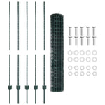 Fence with Posts Green 1.4 x 10 m Steel 3335985
