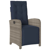 9 Piece Garden Dining Set with Cushions Grey Poly Rattan 3212513