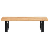 Basin Shelf Wall Mounted Steel and Solid Wood Oak 3302341