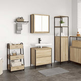 2 Piece Bathroom Furniture Set Sonoma Oak Engineered Wood 3328365