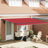 Retractable Awning Red 400 x 300 cm Polyester and Metal 3330702