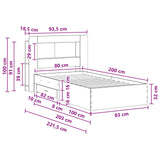 Bed Frame with Storage with Headboard Concrete Grey 80 x 200 cm 3433808