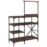 Baker's Rack Brown Oak 90x40x132 cm Engineered Wood and Metal 845420