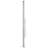 Garden Shower with Brown Base 225 cm Stainless Steel 3070790