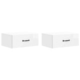 Wall-Mounted Bedside Cabinet with Drawer 2 pcs High Gloss White 898624