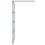 Walk-in Shower Wall Black 140x195 cm Frosted ESG Glass 152134