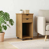 Rolling Cabinet Honey Brown 34 x 39 x 65.5 cm Solid Pine Wood 42028352