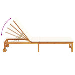 Sun Lounger Reclining Brown 53 x 202 x 89cm Solid Acacia wood 4108108