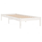 Bed Frame without Mattress White 90x190 cm Single Solid Wood 3105631