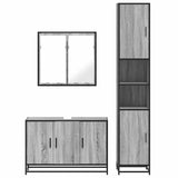 3 Piece Bathroom Furniture Set Grey Sonoma Engineered Wood 3301073