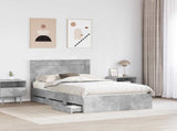 Bed Frame with Drawer Concrete Grey 120 x 200 cm Engineer Wood 3409865