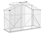 6 x 2.5ft Polycarbonate Greenhouse Walk-In Green House with Rain Gutter, Sliding Door, Window, T3398P328380