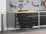 Work Cabinet with Drawer 2 pcs Black and Grey 100 x 55 x 85 cm 3321362