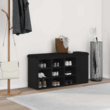 Storage Bench Black Oak 102 x 32 x 50 cm Engineered Wood 862986