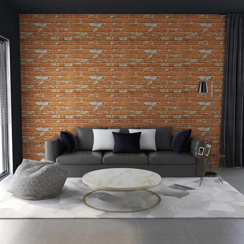 3D Wall Panels with Light Brown Brick Design 10 pcs EPS 147198