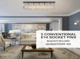 Modern Crystal Ceiling Light Square Crystal Chandelier for Living Room, Dining Room, Hall, E14 Base, T3398P343180