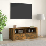 TV Cabinet Smoked Oak 100x35x40 cm Engineered Wood 816813