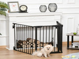 Pet Safety Gate, 3 Panels Playpen Fireplace, Foldable Metal Fence, Stair Barrier, Room Divider, Fire T3398P376450