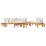 Garden Sofa Set 5 pcs Brown and Cream 3356870