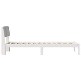 Bed frame White and light grey 80 x 200 cm Solid pine wood 878713