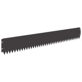 Lawn Edging 30 pcs 103 x 15 cm Steel Black 8008352