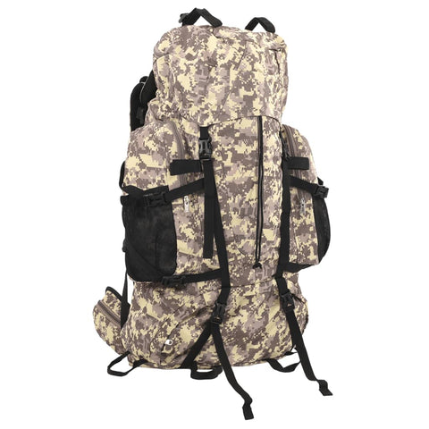 ZNTS Hiking Backpack Camel Brown Camouflage 60 L Oxford Fabric 4009964