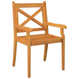 Garden Dining Set Natural Wood Solid Acacia Wood Medium Durable 3058000