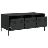 ZNTS Coffee Table Black 101.5x50x43.5 cm Cold-rolled Steel 851268