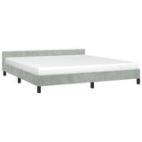 Bed Frame without Mattress Light Grey California King Velvet 347612