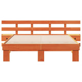 Bed Frame with Headboard Brown 160 x 200 cm Solid Pine Wood 3385684