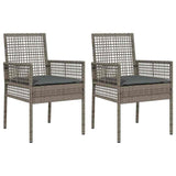 Garden Chair 2 pcs Grey 55 x 53 x 85 cm Poly Rattan 42003447