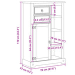 Bathroom Cabinet Corona 70x33x110 cm Solid Wood Pine 4013403
