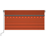 Manual Retractable Awning with Blind 3x2.5m Orange&Brown 3069380