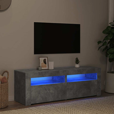 TV Cabinet with LED Lights Concrete Grey 120x35x40 cm 804359