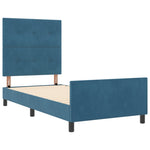 ZNTS Bed Frame in Dark Blue Velvet, 90x190 cm 3344913