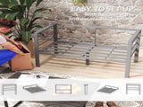 Two-Seater Aluminium Garden Sofa - Grey T3398P314165