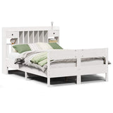 Bookcase Bed without Mattress White 140x200cm Solid Wood Pine 3323027