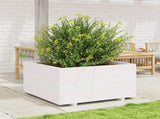 Garden Planter White 90x90x49.5 cm Solid Wood Pine 3282535